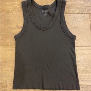 Brandy Melville John Galt Ripped Brown Tank Top